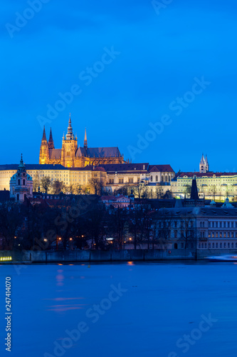 Prague Castle with Charles bridge, Prague, Czech Republic