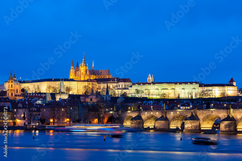 Prague Castle with Charles bridge, Prague, Czech Republic