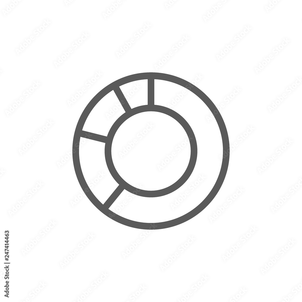 Circle graph line icon. Circle graph line icon.