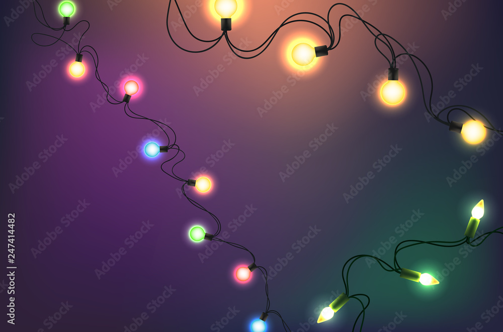 Naklejka premium Glowing lights vector clipart