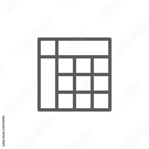 Schedule table line icon.