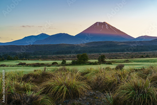 Cone volcano,sunrise,Mount Ngauruhoe,New Zealand 9