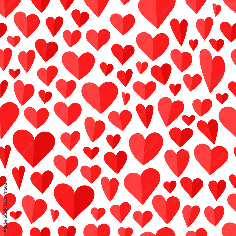 Vector seamless pattern of red hearts