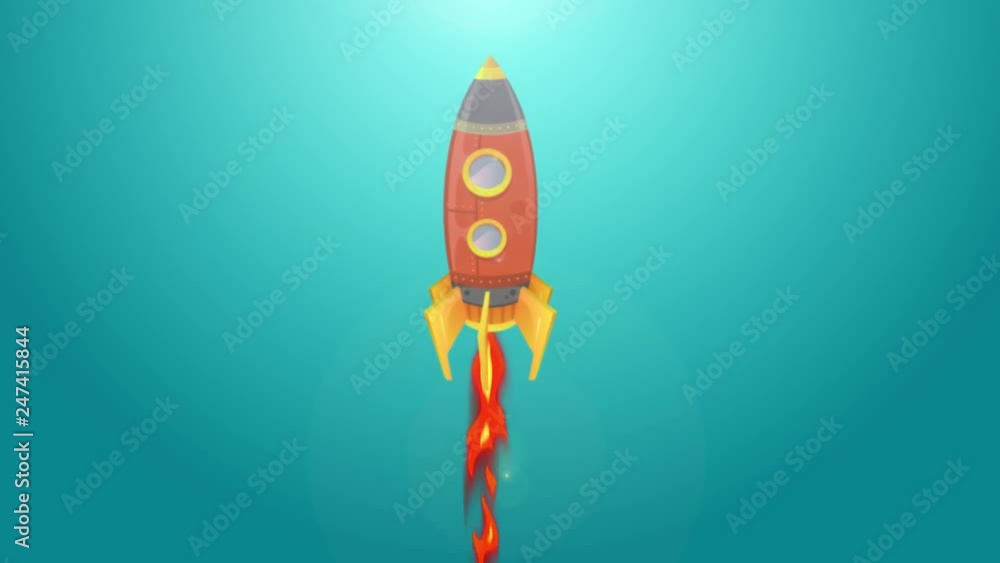 Rocket Ship Flying Through Space Animation Loop/ Looped Animation of a ...
