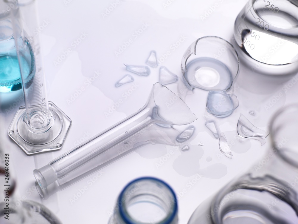 Broken laboratory glassware Stock Photo Adobe Stock