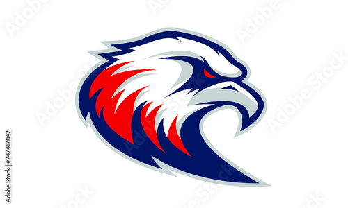 Logo of blue and red eagle for a sport team Stock Vector | Adobe Stock