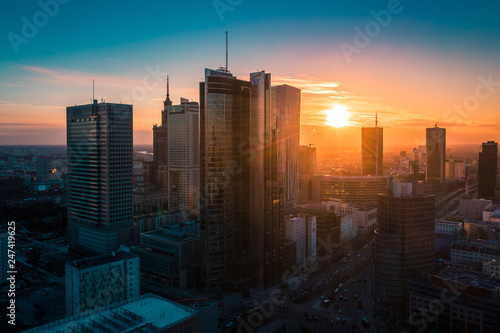 Obraz na płótnie Warszawa z lotu ptaka w salonie