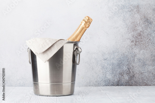 Champagne bottle in bucket