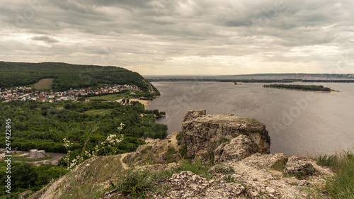 Atmospheric view from the Zhiguli Mountains to the river Volga