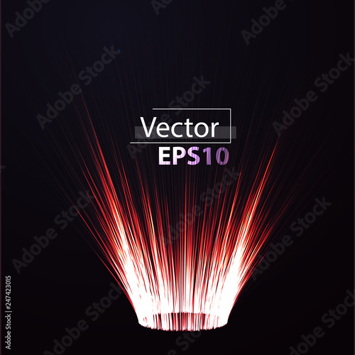 Vector illustration of a burst of abstract lines bright in the center.