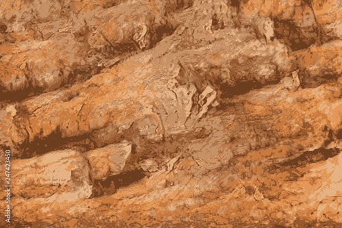Etched texture of a rock climbing wall in the desert