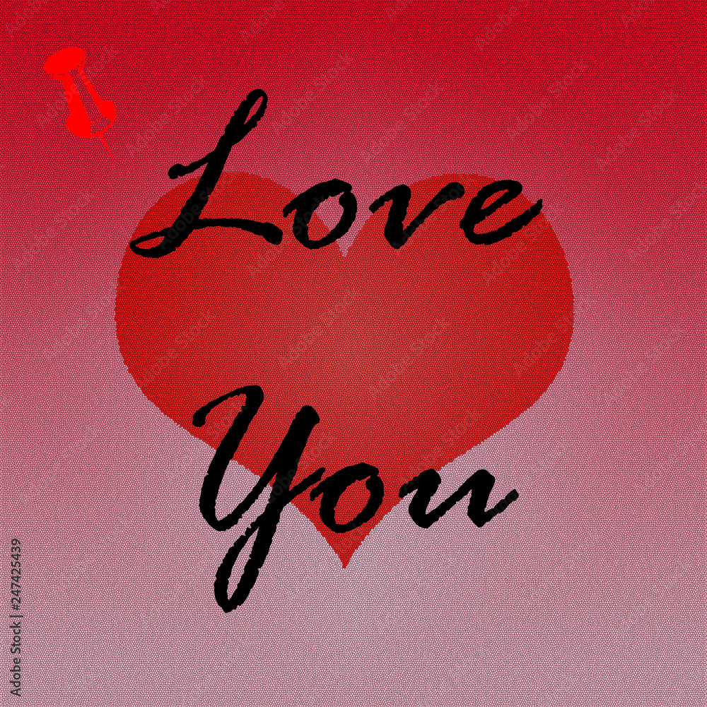 Napis Love You - obrazy, fototapety, plakaty 