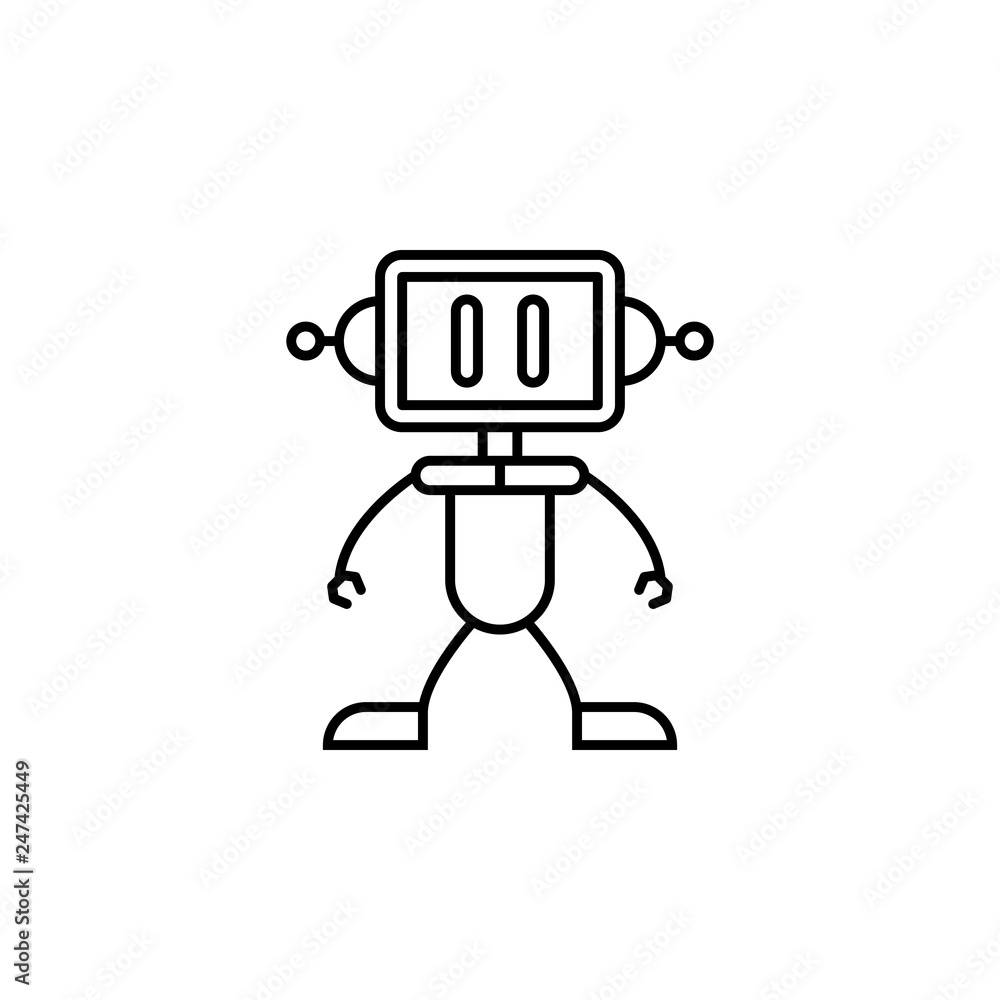 robot, boy outline icon. Signs and symbols can be used for web, logo, mobile app, UI, UX