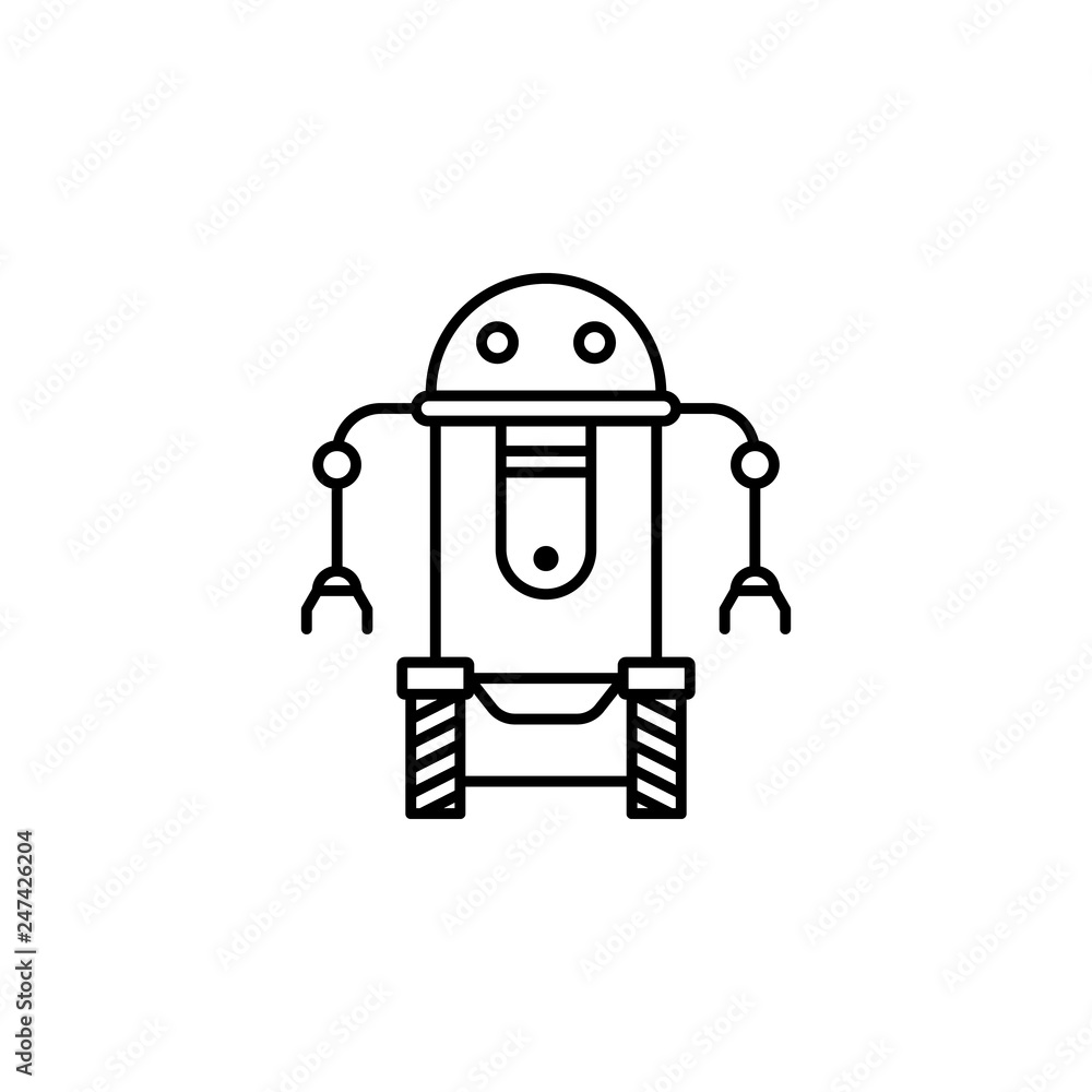 robot, tramp outline icon. Signs and symbols can be used for web, logo, mobile app, UI, UX