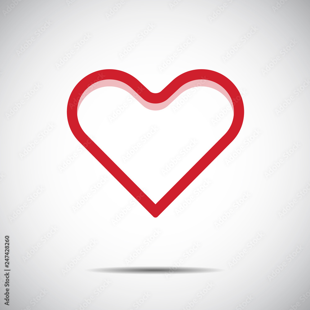 Heart Red Icon Vector , Love Symbol  Valentine's Day