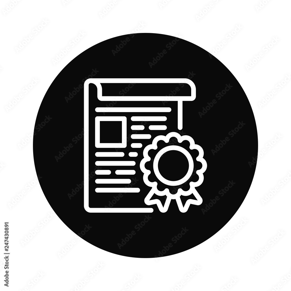 Certificate icon vector