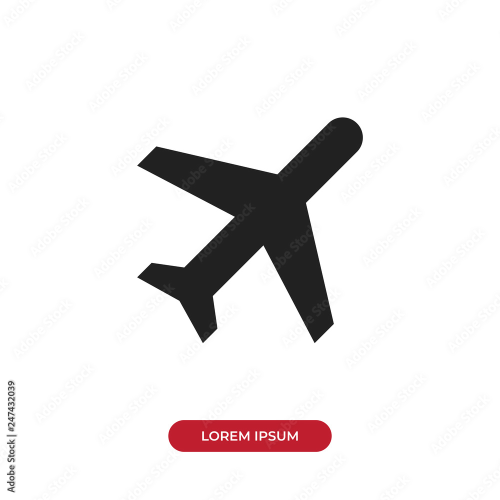 Filled Plane icon vector isolated on white background. Modern symbol in trendy flat style for mobile app and web design. Filled Plane icon vector isolated on white background. Modern symbol in trendy flat style for mobile app and web design.