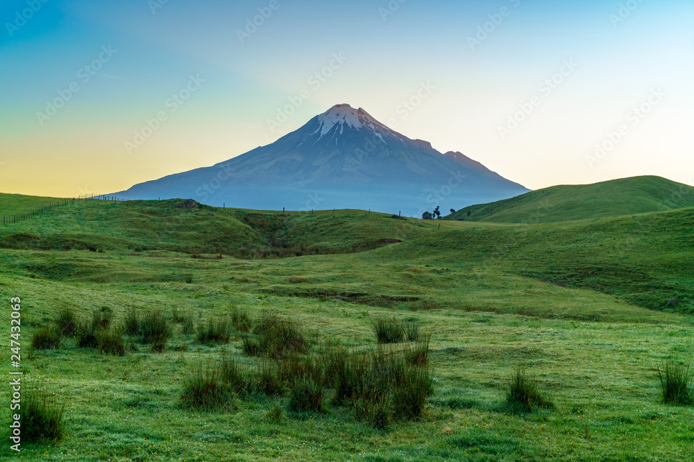 cone volcano mount taranaki at sunrise, new zealand 6
