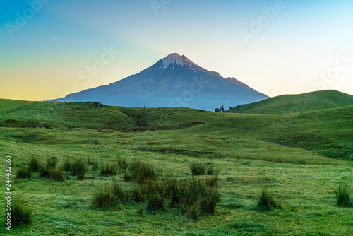 cone volcano mount taranaki at sunrise  new zealand 6