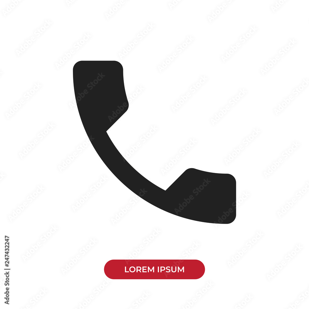 Filled Phone icon vector isolated on white background. Modern symbol in trendy flat style for mobile app and web design. Filled Phone icon vector isolated on white background. Modern symbol in trendy flat style for mobile app and web design.