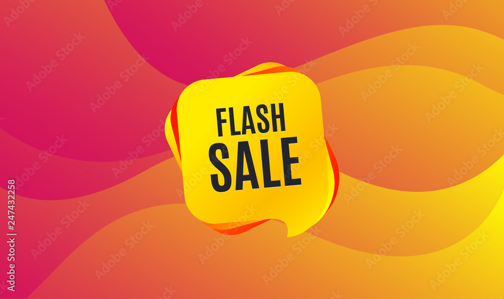 Flash Sale. Special offer price sign. Advertising Discounts symbol. Wave background. Abstract shopping banner. Template for design. Vector - obrazy, fototapety, plakaty 