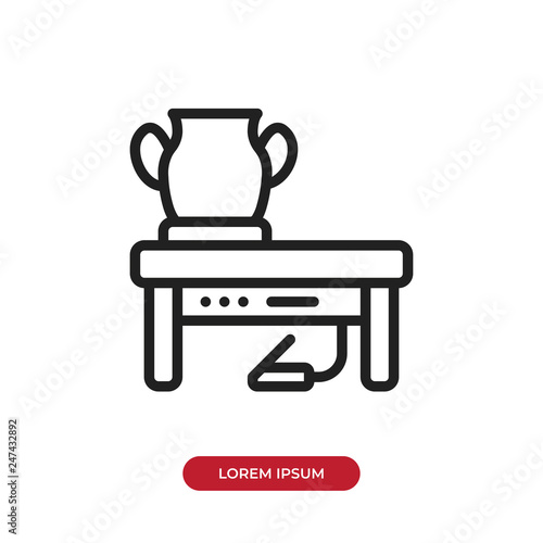 Outline Potter vector icon isolated on white background. Linear symbol for mobile app and web design.