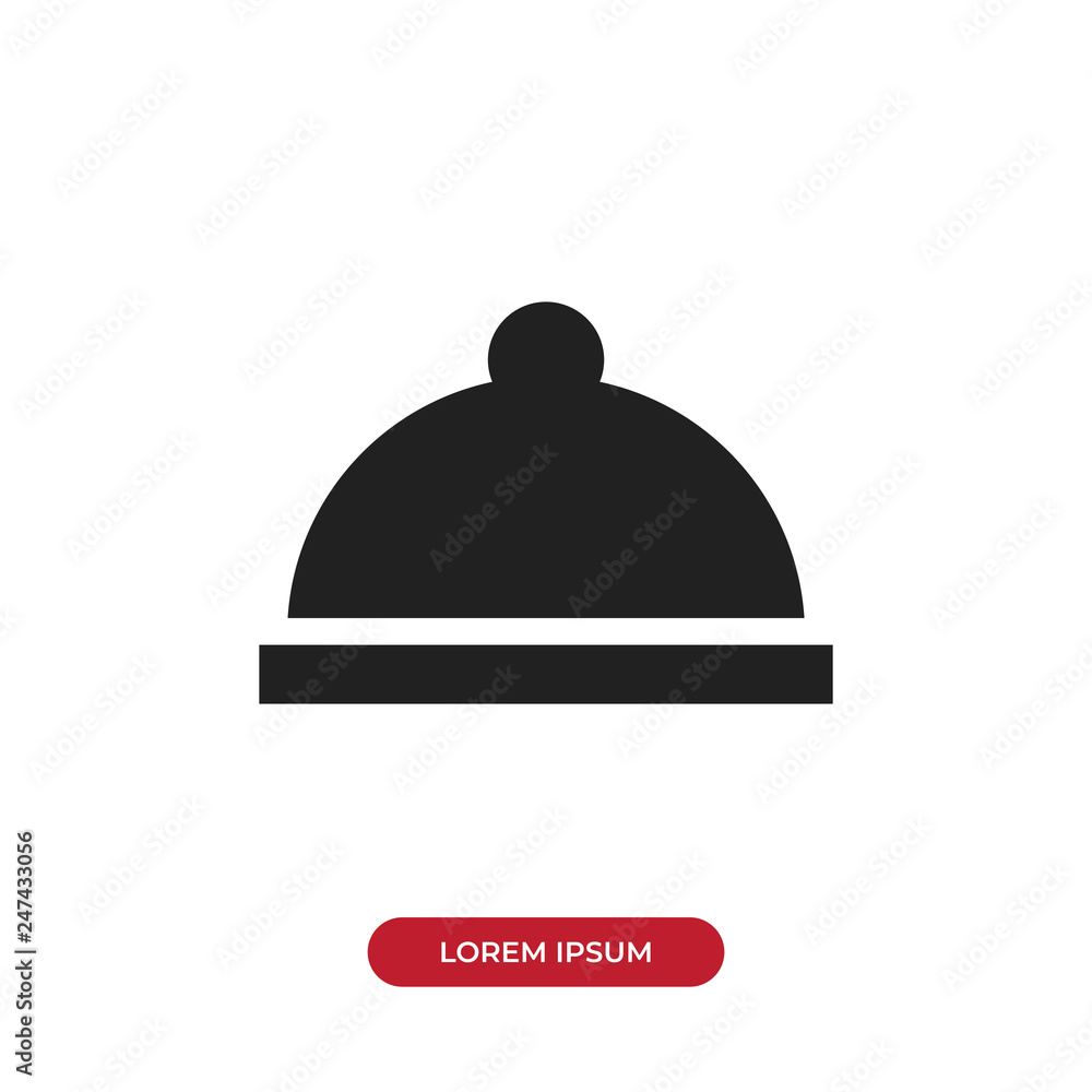 Filled Cloche icon vector isolated on white background. Modern food cover symbol in trendy flat style for mobile app and web design. Filled Cloche icon vector isolated on white background. Modern food cover symbol in trendy flat style for mobile app and web design.