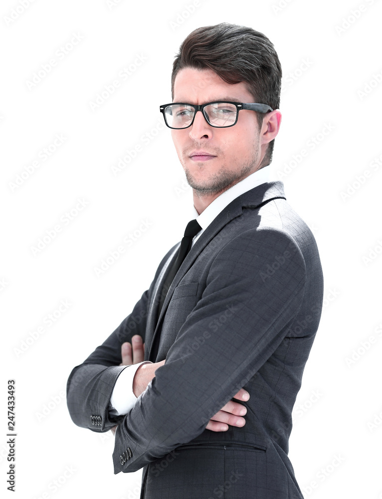 side view . portrait of a confident young businessman side view . portrait of a confident young businessman