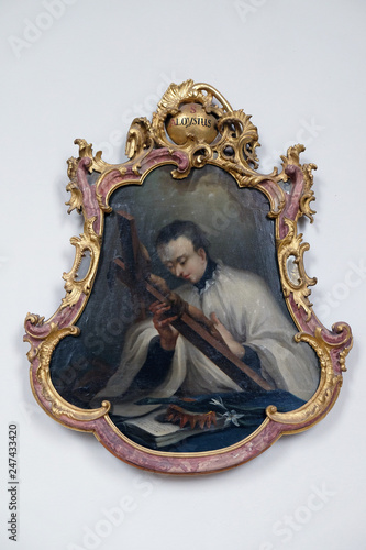 Saint Aloysius painting in the monastery church of St. John in Ursberg, Germany  photo