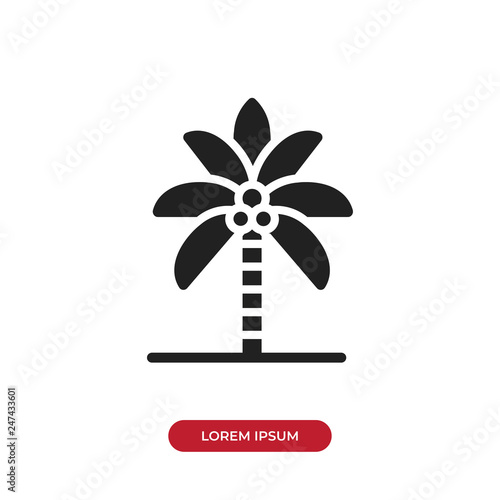 Filled Palm tree vector icon