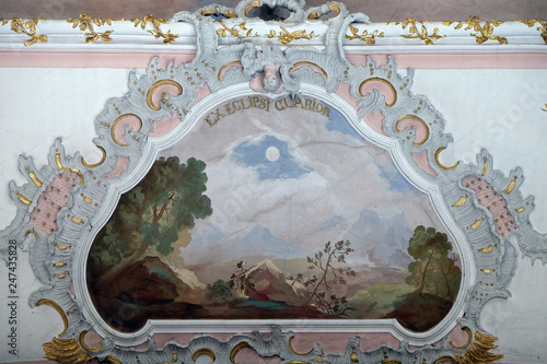 Fresco in the Maria Vesperbild Church in Ziemetshausen, Germany 