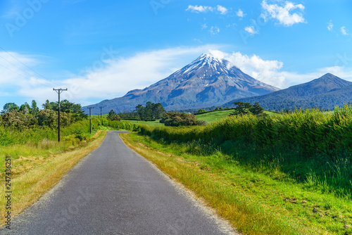 on the road, cone volcano mount taranaki, new zealand 2