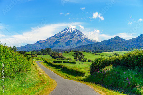 on the road, cone volcano mount taranaki, new zealand 6