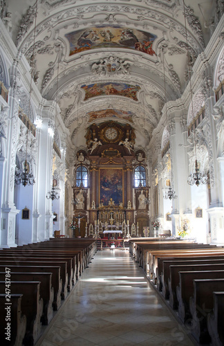 Saint Benedict basilica in the famous Benediktbeuern abbey, Germany 