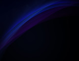 Abstract background of curvy, blurred and glowing colorful lines on black. Abstract background, vivid purple and blue ribbon and little bit of 3D triangular polygons. Copy space.