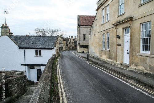 A picture from the nice old town Bradford on Avon in United Kingdom. You can see the houses, streets, footpaths.  © shootingtheworld