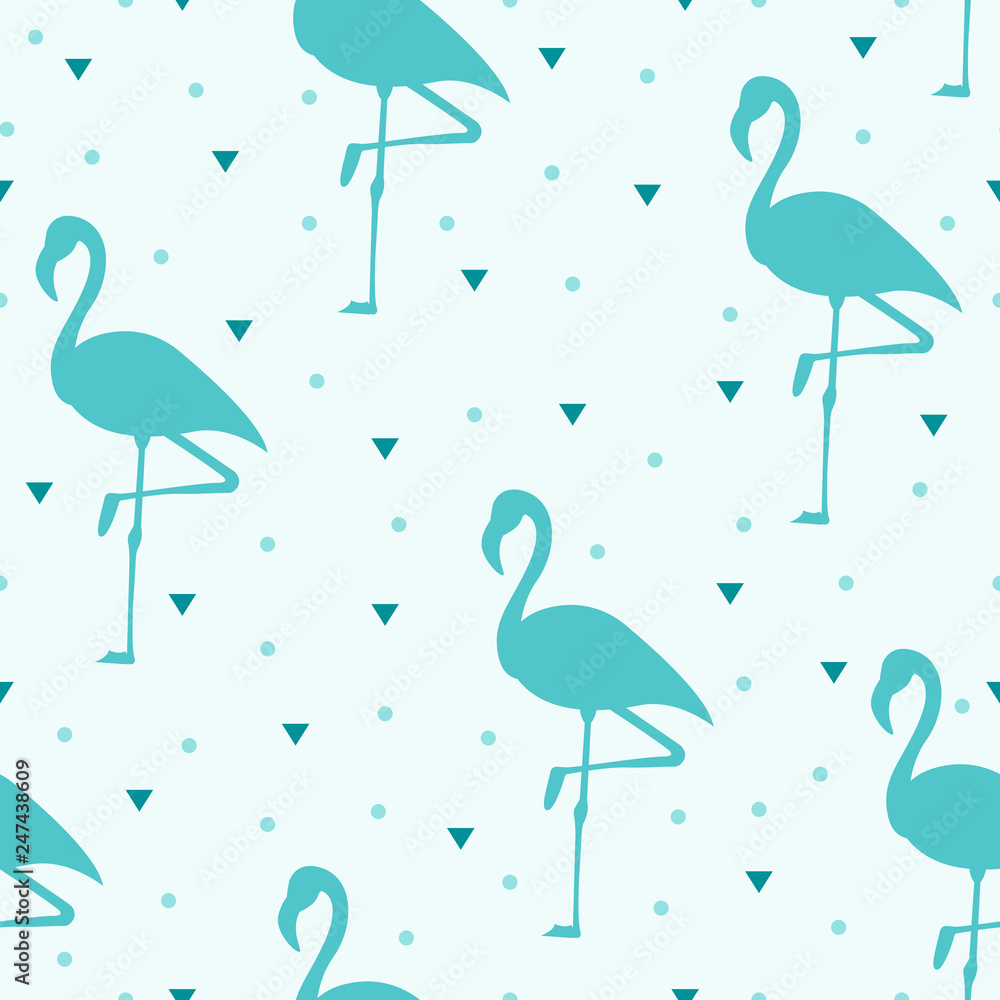 Fototapeta premium Tropical flamingo pattern. Seamless flamingo pattern. Vector illustration.