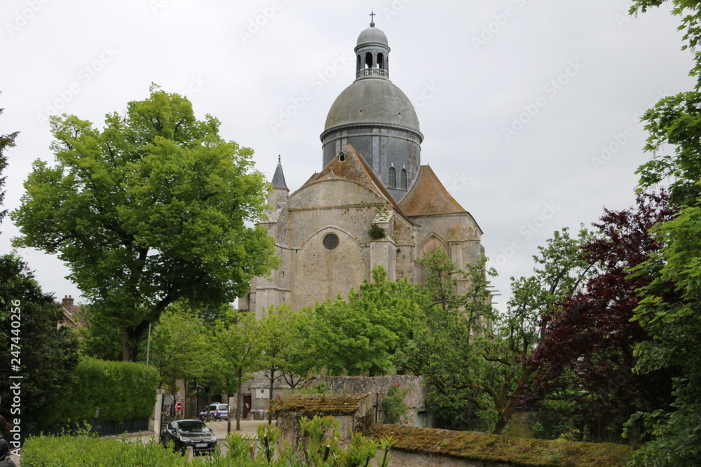 Gothic, historic Collegiate Church Saint-Quiriace in Provins, UNESCO,  Seine-et-Marne, Ile-de-France