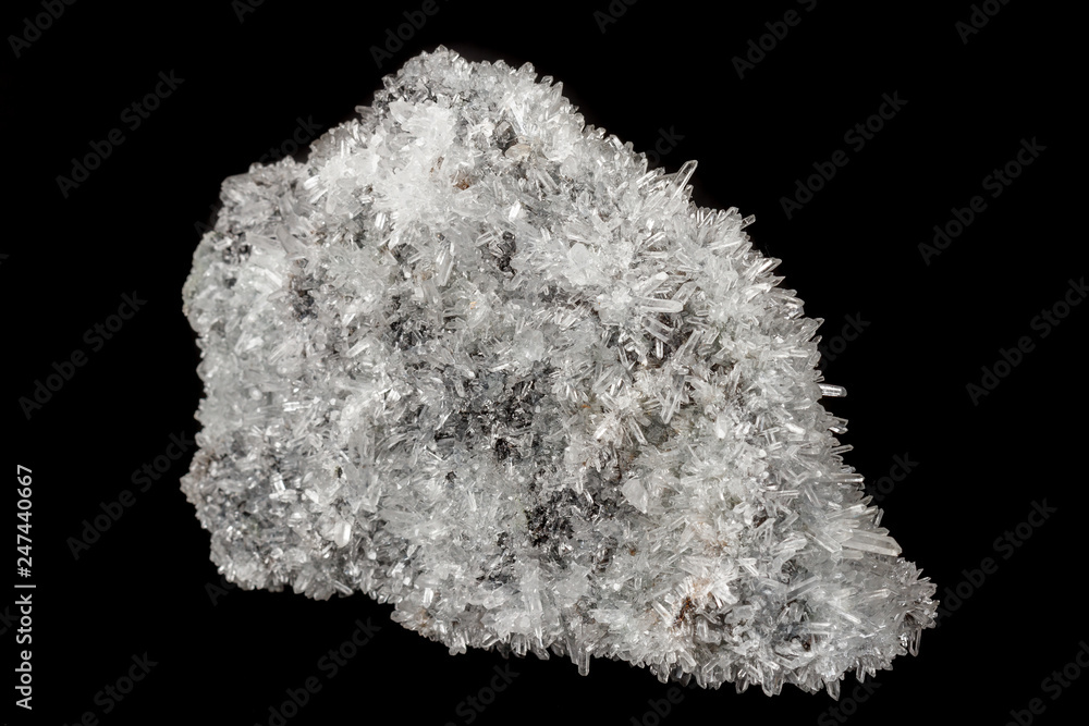 Macro mineral stone sulfite quartz on a black background Macro mineral stone sulfite quartz on a black background