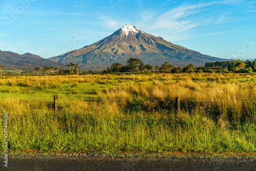 on the road, cone volcano mount taranaki, new zealand 17