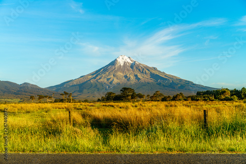 on the road, cone volcano mount taranaki, new zealand 18