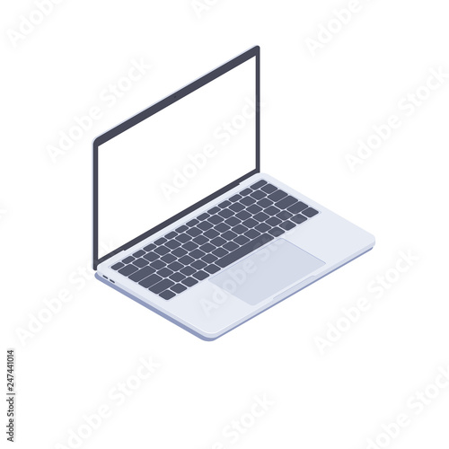 Isometric Laptop. Vector 3d isometric laptop computer