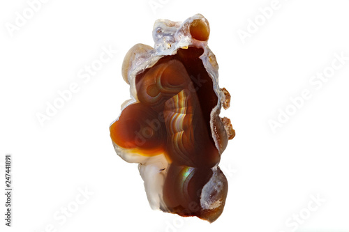 Wallpaper Mural Macro mineral stone fiery Agate on a white background Torontodigital.ca