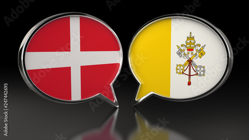 Denmark and Vatican City flags with Speech Bubbles. 3D illustration Free Download Denmark and Vatican City flags with Speech Bubbles. 3D illustration - GFXLoad