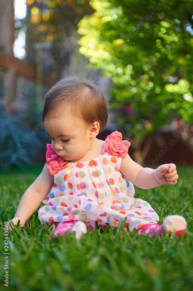 8816393 Baby girl play on park grass 8816393 Baby girl play on park grass