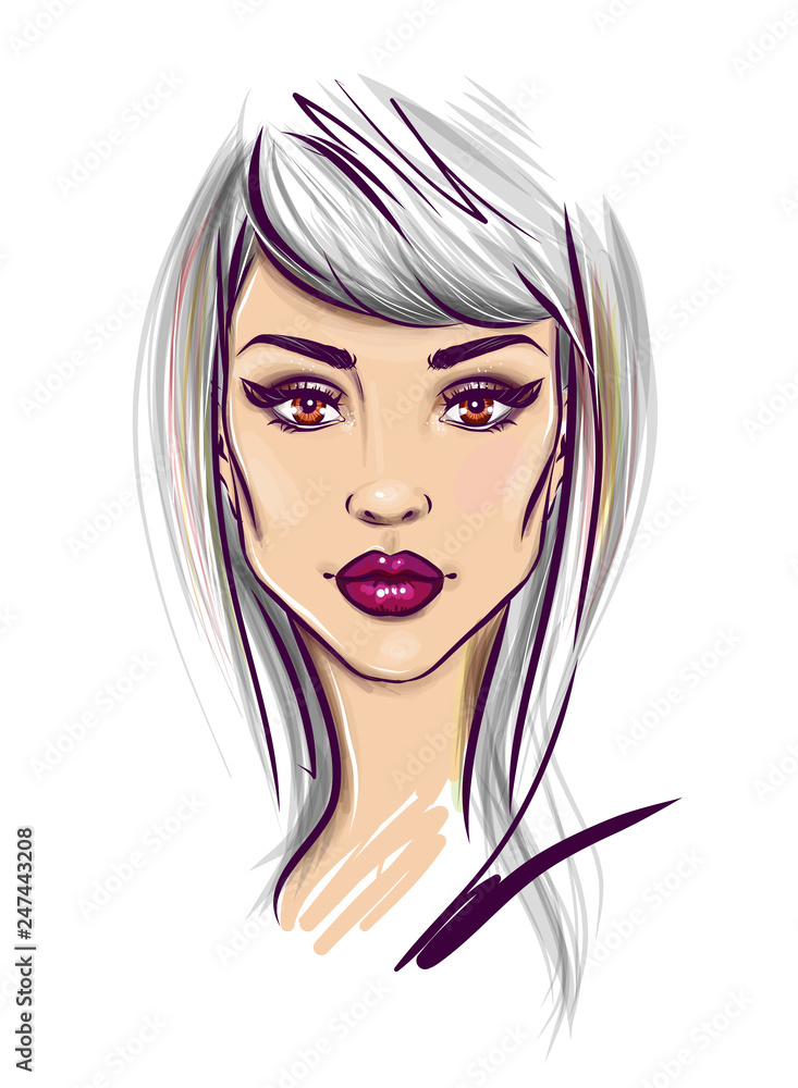 Beautiful woman face illustration