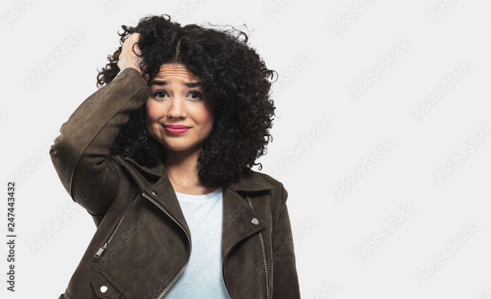 young woman realizing something young woman realizing something