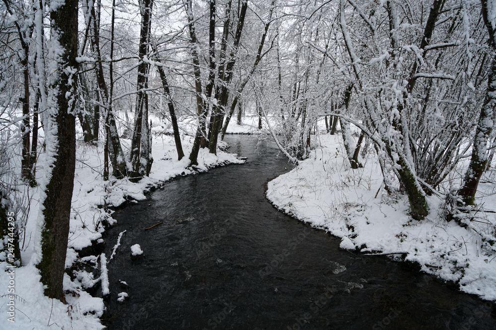 Winter landscape pictures with a lot of snow in cloudy weather in Germany Bavaria included Winter landscape pictures with a lot of snow in cloudy weather in Germany Bavaria included