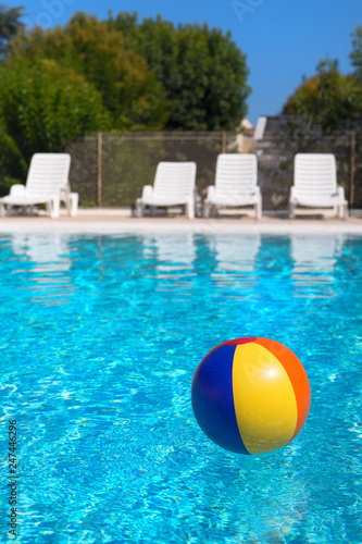 Inflatable toy ball in water