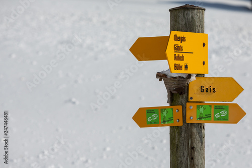 Direction signs in Gais - Appenzell, Switzerland